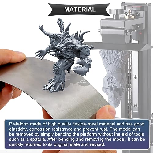 Hars 3D Printerplate Shape, 3D Printer Building Surface, Magnetische flexibele staalplaat, 196 x 126 mm, 3D Printer Bed, Accessoires voor Elego Saturnus met reinigingsgereedschap, Kleurfilter 4