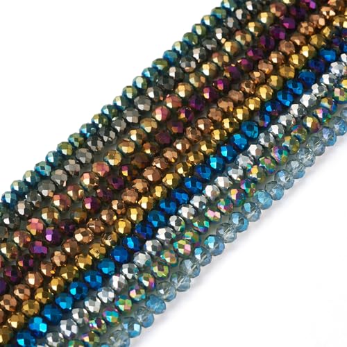 10 Strands Rondelle Facet Crystal Glazen Kralen Transparant Glazen Zaad Kralen Bulk voor DIY Crafts Vriendschap Armbanden sieraden maken