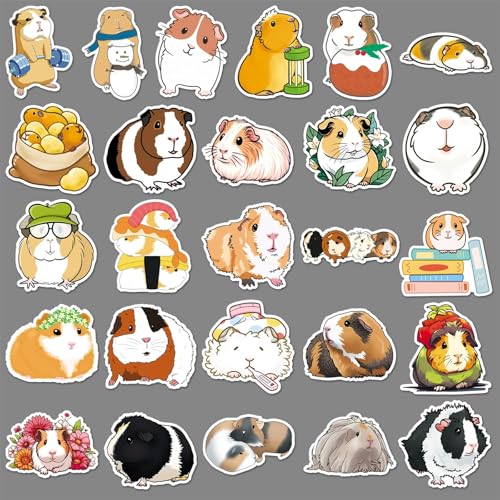 50 stuks cartoon Guinea Varkens Vinyl Sticker Set Auto Motorfiets Fiets Skateboard Snowboard Bagage Laptop Koffer Helm Motorfiets Computer Sticker Set