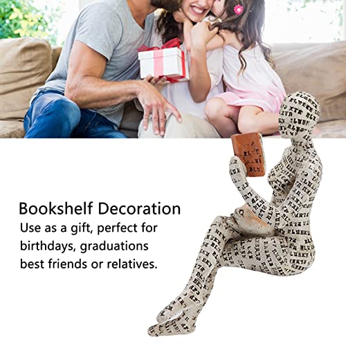 Lezen Vrouw Figurine, Ideaal weerbestendig Exquise Ambacht Boekenplank Decoratie Ornament Hand geschilderd voor eettafel(B) 3