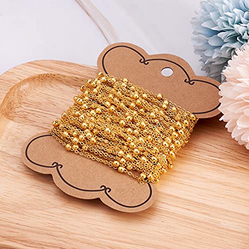 10m Gold Satellite Kettingen, Messing Kruis Kabel Kettingen met Rondelle kralen sierlijke bal kralen armband voor sieraden ketting ketting maken 3