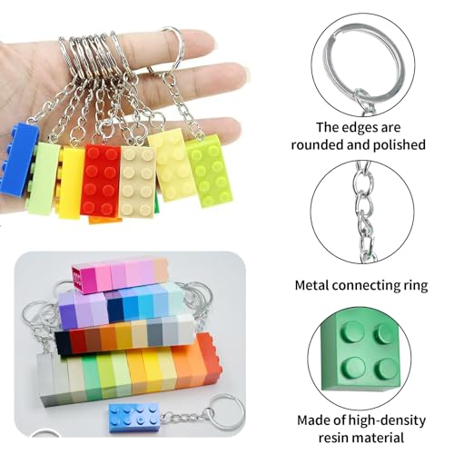 Pak van 15 Key Chains, Bouwblokken, Kleurrijke Plastic Keychain set voor Lego Keychain, Verjaardagsgeschenk, Bag Hanger, Decoratie 3