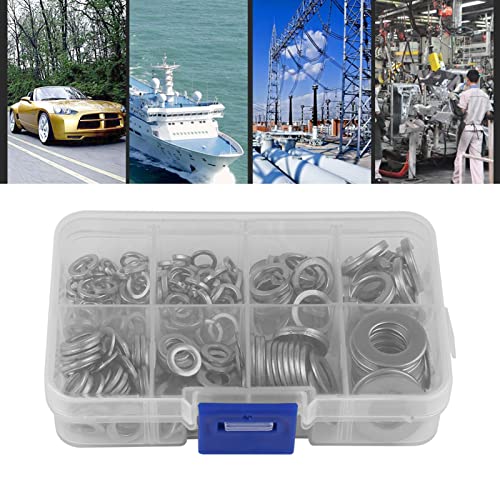200PCS Stainless Steel Flat Ring & Split Lock Washer Assortiment Set M5 M6 M8 M10 Metric