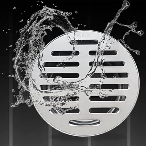 Nivvity Odour-Inhibiting Douche Drain, Ronde Balkon, Roestvrij staal, Buitenvloer Siphon voor Drain Pipes, Uitlaatpotten, Dak Balkon (110 Platte openingen) 3