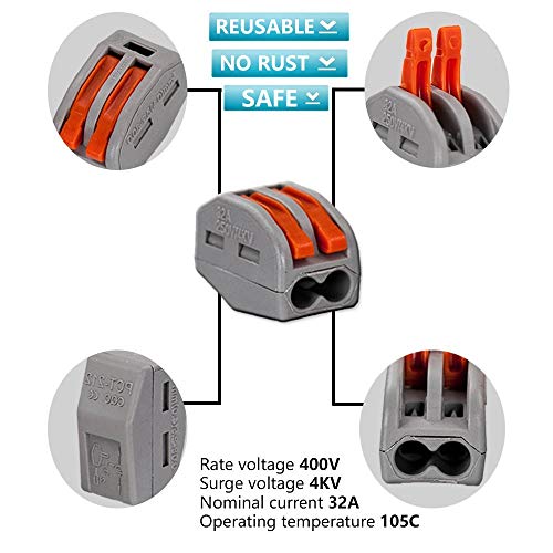 Elektrische aansluitkit, automatische terminalblokken, snelkabelconnector, compacte kabelconnector, 14 stuks met 2 ingangen, 14 stuks met 3 ingangen, 10 stuks met 4 ingangen, 8 stuks met 5 4