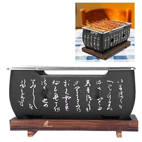 Japanse stijl BBQ Grill, Portable Food Charcoal Stove BBQ Plate Huishoud Barbecue Gereedschap voor Camping Strand Picnic 4
