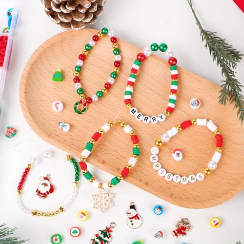 3186 stuks kerstkralen voor het maken van sieraden, alfabet letterkralen voor armbanden, kettingen maken, kleibedels voor meisjes, kinderen, sieraden, doe-het-zelf ambachten 4
