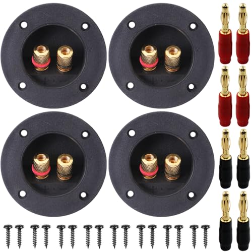 3 Inch 2 Way Ronde Speaker Housing Connection Clamp, Schroef Terminals voor Power Speaker met Gesloten Schroeven Banana Plugs, Schroeven (Pack van 12)