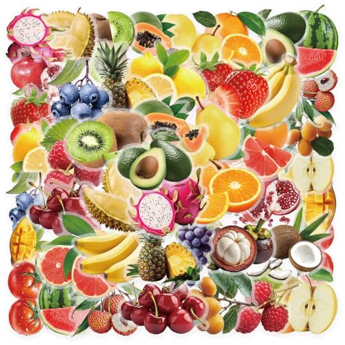 Fruit Stickers voor tieners Volwassenen 50 stuks Fruit Stickers Vinyl Set Auto Motorfiets Fiets Skateboard Snowboard Bagage Laptop Koffer Helm Motorfiets Computer