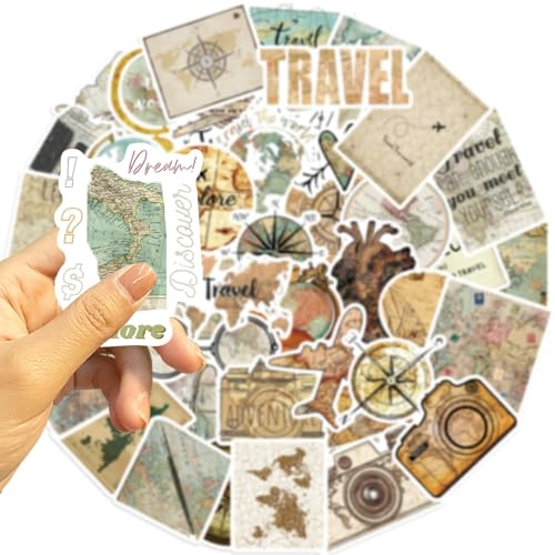 Nostalgische horloge-stickers voor jongeren en volwassenen, 50 stuks, vintage waterdichte vinyl stickerset, auto, motorfiets, fiets, skateboard, snowboard, bagage, laptop, koffer, stuur