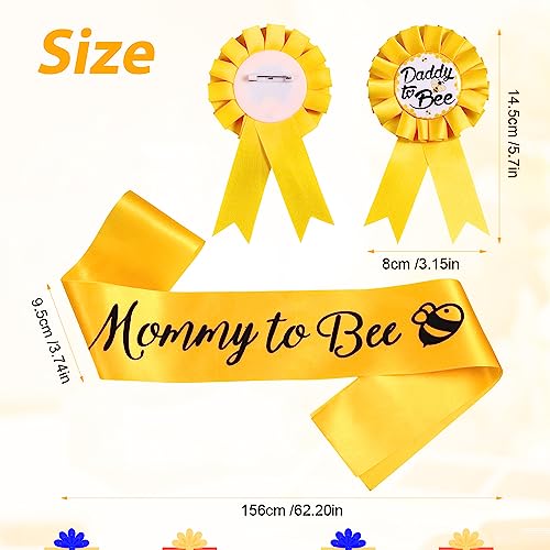 Mama te worden Sash en papa te Bee Tinplate Badge met leuke bijen patroon, gele baby douche decoraties mam te worden Sash Geslacht Reveal Party voor jongens en meisjes zwangerschap Props Keepsake