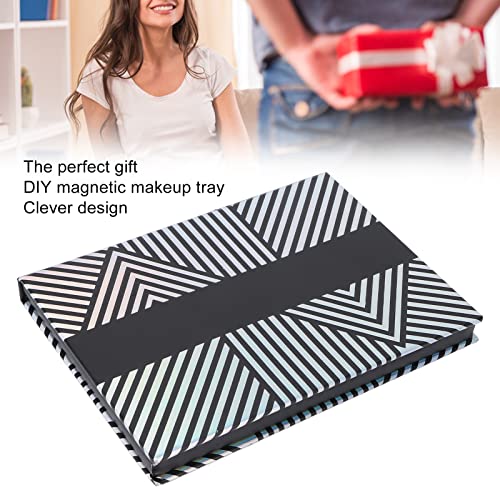 Lege make-up oogschaduw palet, zwart en wit gestreept make-up palet met spiegellijm Lege palet Magnetische palet voor Eyeshadow Lipstick Blush Poeder 3