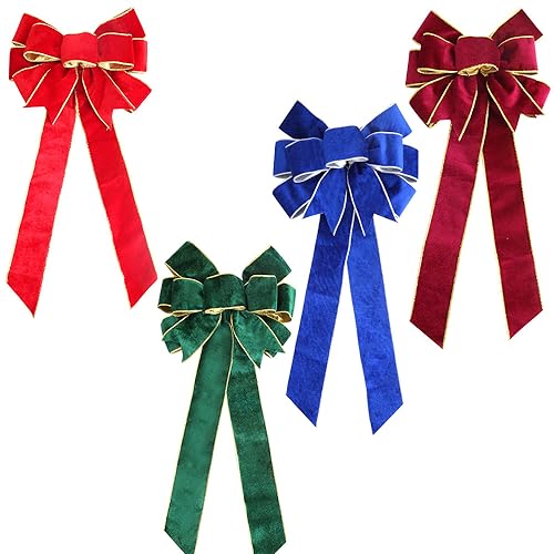 60cm Grote Bow Kerst Bows Kerst Bow Velvet Bows Decoratieve Bow Enorme Bows Egg Day Bows voor Kerstmis Decoratie Verjaardag Valentijnsdag Bruiloft Party, Rood 4