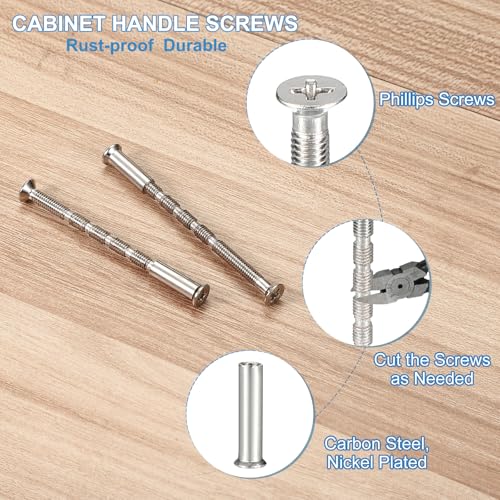 4 stuks Meubilair Aansluiting Schroeven M4 x 80 mm Phillips Countersunk Head Schroeven Set met Mouwmoer en Mouw Schroeven, Meubels Connector Schroeven voor de deur handgrepen, Cabinet Handles 3