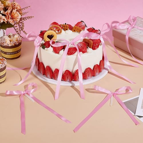16 stuks Pink Bow Cake Decoraties, 17 x 12 cm Bow, Cake Decoraties, Vintage Cake Toppers, Elegante Thema's, Roze Bow voor verjaardagsfeest, Cake Decoraties 3