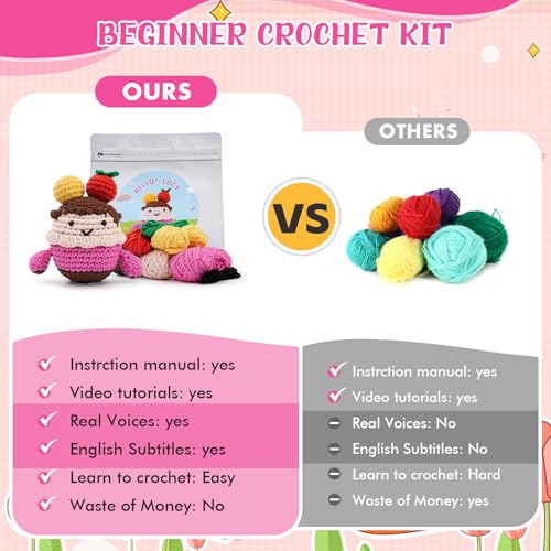 Lucy haak Kit voor beginners, Complete Amigurumi Starter set met stap-voor-stap Video Tutorials Gift 5