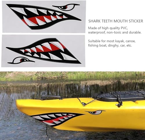 2 st. Kajak Sticker waterdichte Sticker sterke lijm DIY Grappige Shark Teeth Mond Sticker Decal Car Kayak Boat Truck Decoratie voor Kayak Car Truck 4