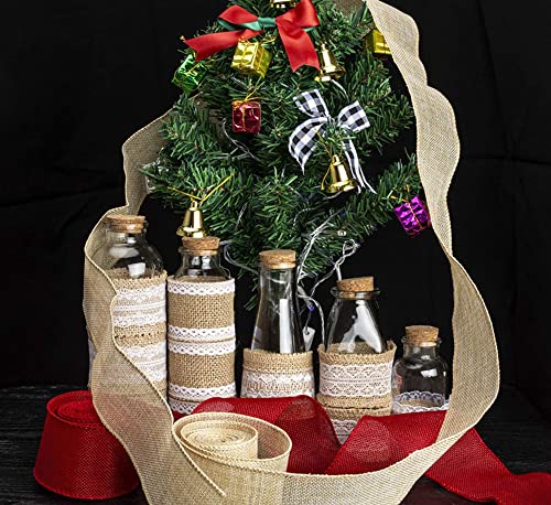 Jute Ribbon, 10m breed, 5cm breed, Lint voor Kerstmis, Decolint voor DIY Gift Wrapping ambachten, Trouwhuis Decoratie (10m per rol), Blauw 5