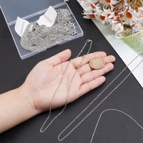 50 st Roestvrij stalen ketting, 45cm Ketting Kabel ketting ketting ketting Bulk met kreeft sluiting voor hanger ketting DIY Sieraden maken 3