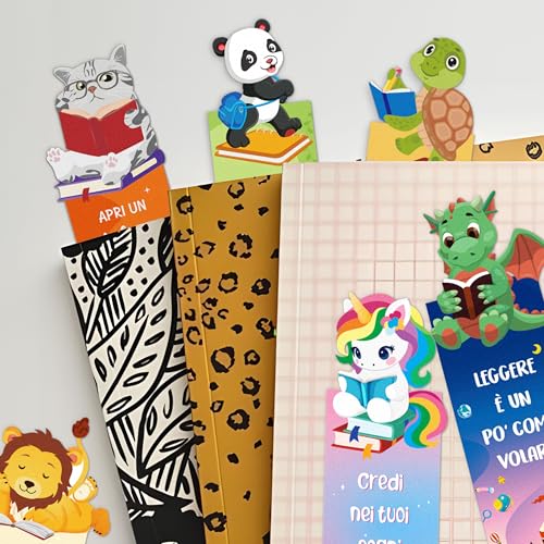 24 stuks Bladwijzers Italiaanse dieren Papiermarkering Boekmerken Lezen Ring Gift voor leraren Studenten School Boek Geliefden 4