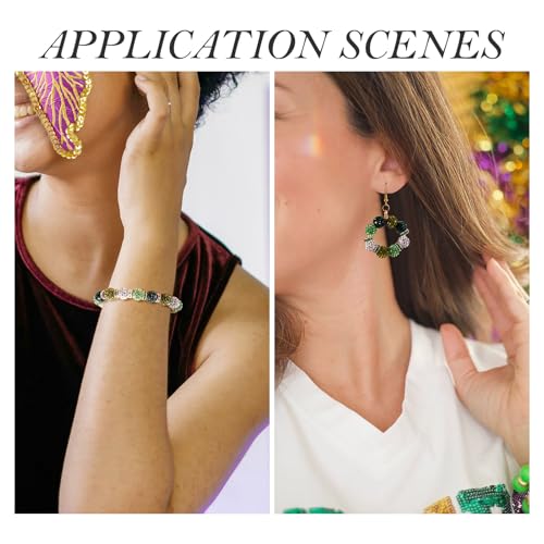 120 st. 10mm klei Strass Kralen Groen Geel Paars Rond Disco Ball Kralen Crystal Rondelle Spacers voor sieraden maken Mardi Gras Party Decoratie 4