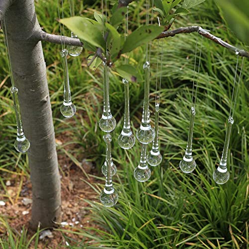 Kerstboom decoraties ijs ijsdruppels hanger glas hangen kerst decoratie (Glasijs ijs druppels 30mm) 5