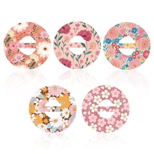 25 st. Zelfklevende patches voor Guardian, Sweat en Waterproof Sensor Stickers 3/4 ronde sensorcovers Ideaal voor Guardian (5 bloempatronen)