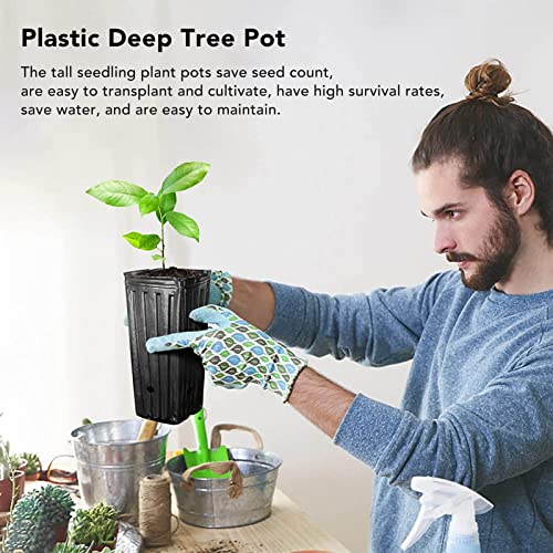 20Pcs 7,8 Inch Hoge Boompot, Herbruikbare Plastic Starter Potten, Diepe Plastic Bloem Potten, Hoge Plant Potten, Bonsai Houder, Succulent Planter met Drainage Gaten voor Tuin Planten, Bloemen(20PCS) 3