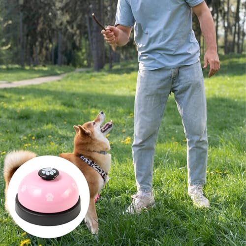 2Pcs Hondendeurbell Pet Training Pers Bell Duurzame Iron Call Bell voor Hondentoilet Training Interactie Bell voor Binnen Buiten Gebruik Roze 5