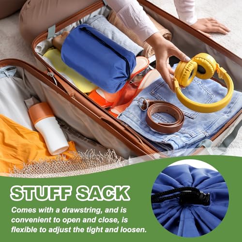 Stuff Sack, 5 x 10 Inch Waterdichte Outdoor Opbergzak Draagbaar koord Stof Valve Bag Lichtgewicht slaapzak voor Camping Wandelen Reizen, Navy Blue 4