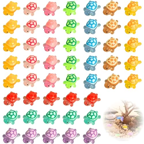 50 stuks Mini Turtles Lichtgevende Mini Harsschildpadden Mini-figuren Turtle Mini Tortoise Mini Tortoise Kleine figuren Mini Turtles Tuin Decoratie DIY