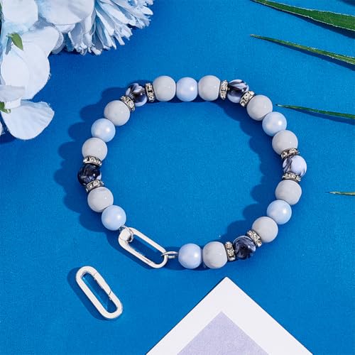 2st 925 Sterling Silver Spring Gate Ringen, 2 maten Oval Spring sluiting Metal Spring Rings Verbindingssluiting voor ketting, armbanden, enkelbanden, sieraden maken 4