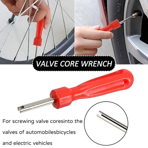 Valve Turner 3 Pieces Valve Wrench Tyre Valve Remover Car Valve Wrench Tyre Valve Pull-In Tool met 20 Valve Core + 14 Valve Caps, Tire Valve Tool voor auto 4