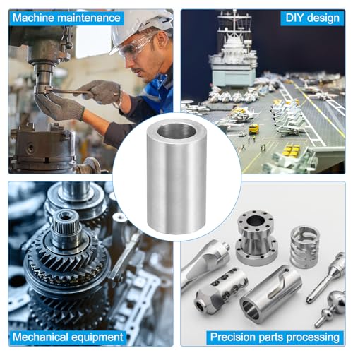 M10 Aluminium Spacers, 10Pcs Metaal Spacer Aluminium 10,2mm ID x 16mm OD x 27mm L Aluminium Spacer Schroef Standoff Ronde voor 3/8" M10 Schroefbout 5