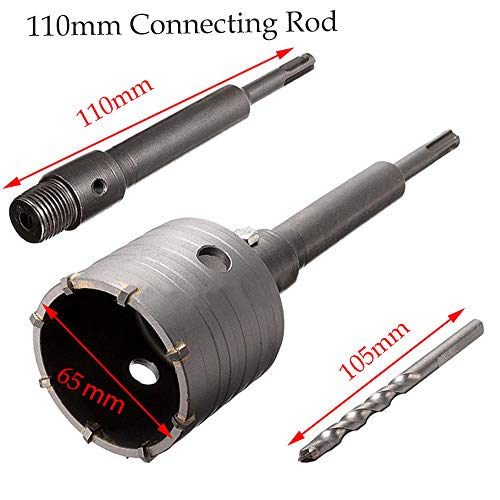 Gatzaag voor wand, Ø 65 mm boor, gatsnijder 350 mm SDS Plus schacht, beton cement steen kern boor bit