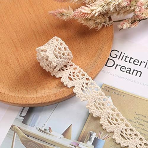 Lace Ribbon Ca. 20 m Lace Trim Vintage Kant Gehaakte Kant Decoratie Lint Katoen Decoratieve Tape Lace Stof voor het naaien van ambachten Bruiloft Decoratie (Beige35)