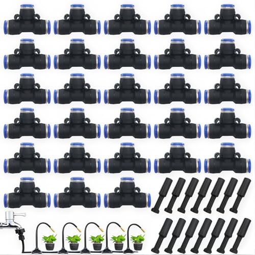 42 st Pneumatische Accessoires Kit, Push-in Connector Kit Inclusief T Type Quick Couplings, Push-in Fitting Choke Plugs, Geschikt voor 8mm Pneumatische Gereedschappen