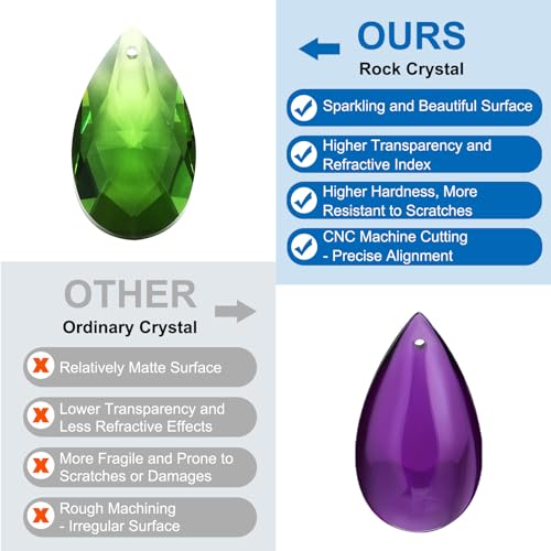 Teardrop Crystal Chandelier Hangers Kralen, 10st 125mm Lengte 38mm Kroonluchter Prims Onderdelen Ornamenten Opknoping Kralen voor DIY Kunst Ambachten Decoratie, Groen 3