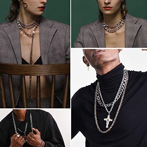 Juwelier Figaro ketting 4mm/6mm/9mm, 316L Roestvrij staal Link voor mannen & vrouwen, Hip Hop sieraden met Gift Box 36 46 51 55 61 66 71 76 76 76 CM, Roestvrij staal