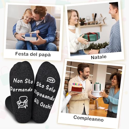 1 paar mannen niet Sto Dormendo Sto Solo Riposando Gli Occhi Italiaanse sokken 5