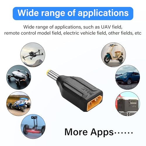 XT60 naar DC5525 Adapter XT60 naar DC 5.5mm x 2.5mm Draadloos voor TS100 Soldeerijzer, FPV Monitor, Voeding, Drone (XT-014), Verpakking van 2 4