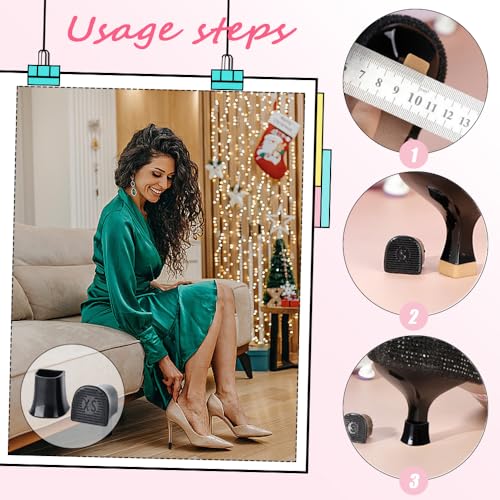 10 paar hoge hakbeschermers onderscheidende maten hakkaarten schoenen hielvervangende antislip anti-geluid stiletto hiel stoppers covers voor hoge hakken buiten bruiloft evenement formele 5