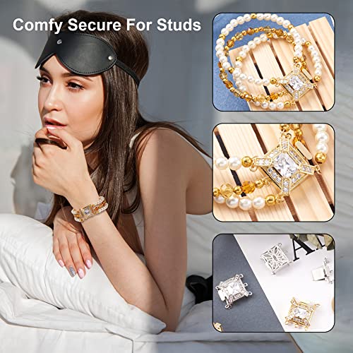 4 set messing Cubic Zirconia Rechthoekige doos Clasps Platinum Gold 3-Strand Connectors Clasps voor armband ketting sieraden maken DIY componenten 25x21.5x7mm