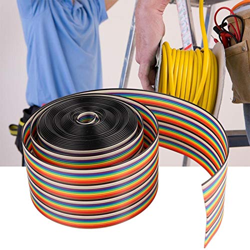 Kleurrijke 1.27mm afstand pitch kabel 40P regenboog platte lint kabel met draad breedte 5cm(1m)