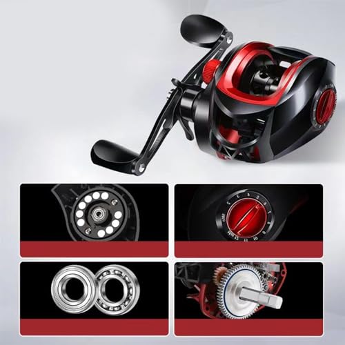 Krachtige metalen Baitcasting Mill, 7.2:1 Gear Ratio Baitcast Fish Mill, Long Cast Spool, Smooth Fish Mill voor Zoutwater Zoetwater 4