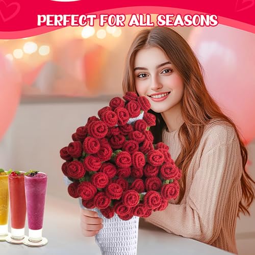 Handgemaakte haak Rose Boeket deken, Opvouwbare bloem bedsprei, Handgemaakte bloem deken, Boerderij breide deken voor sofa bed decoratie, DIY Cadeau set 4