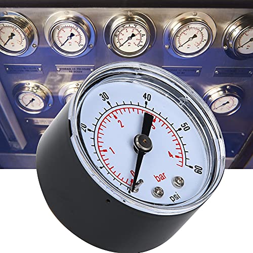 Axiale drukmeter Manometer Hanische drukmeter voor oliewater 1 8 Inch Bspt Achteraansluiting (0 30Psi 0 2Bar) (0-60 psi, 0-4 bar) 3
