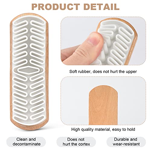 Suede & Nubuck Penselen, 4-sided schoenreiniger met messing Bristles voor grondig reinigen, schoonmaken gereedschap met gum en schoonmaakdoek, Pack van 4 4