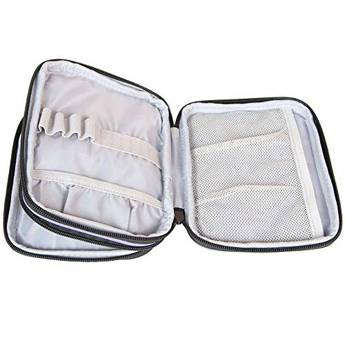 Gehaakte haakpotlood kast organizer breinaalden opbergzak rits draagtas met dubbele laag zakken, voor het dragen van breinaalden en andere accessoires, tot 20cm, paars, paars