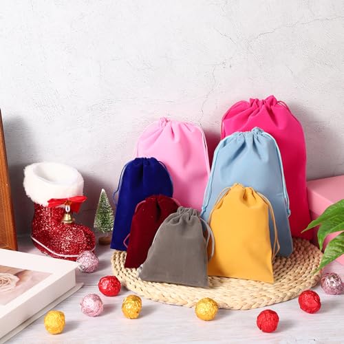 Fluwelen Geschenkzakjes, 12 stuks 12x15cm Velvet Geschenkzakje Sieraden Pouch Geschenkzakje voor bruiloft Favor Party Verjaardagsfestivals Goud, Zwart, Coin Pouch 5